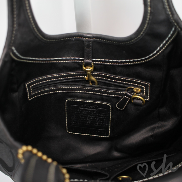 Coach Medium Black Canvas Ergo Signature Tote Bag - Picture 4 of 7